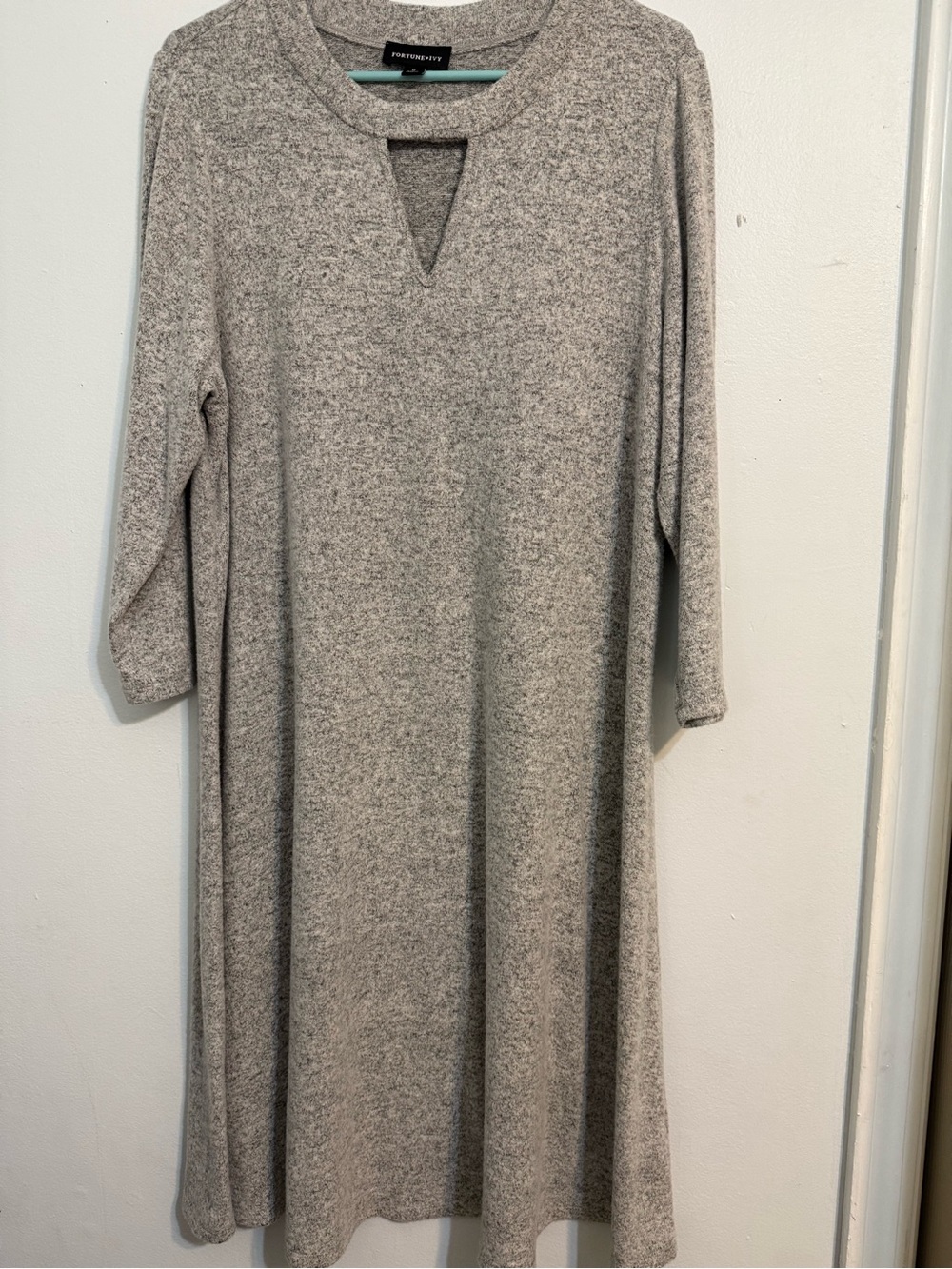 Everyday Joy Heather Grey Long-Sleeve Knit Dress